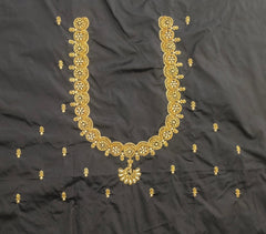 NR849BL- Black Colour Computer Maggam Work Blouse