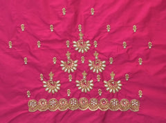 NR849TP- Tomato Pink Colour Computer Maggam Work Blouse