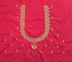 NR849R- Red Colour Computer Maggam Work Blouse