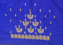 NR849IB- Ink Blue Colour Computer Maggam Work Blouse