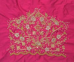 NR1148TP - Tomato Pink Colour Maggam Work Blouse