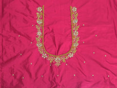 NR1148TP - Tomato Pink Colour Maggam Work Blouse