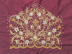 NR1148DM - Dark Maroon Colour Maggam Work Blouse