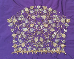 NR1299V- Violet Colour Computer Maggam Work Blouse