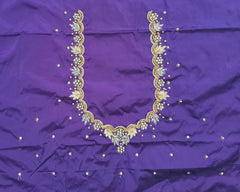 NR1299V- Violet Colour Computer Maggam Work Blouse