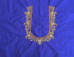 NR1248IB -Ink Blue Colour Maggam Work Blouse