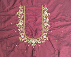 NR1248DM - Dark Maroon Colour Maggam Work Blouse