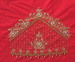 NR1248MR - Mirchi Red Colour Maggam Work Blouse