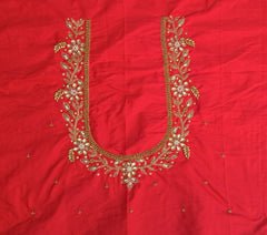 NR1248MR - Mirchi Red Colour Maggam Work Blouse