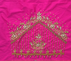 NR1248HP - Heart Pink Colour Maggam Work Blouse