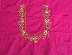 NR1248HP - Heart Pink Colour Maggam Work Blouse