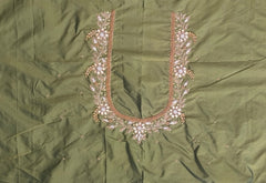 NR1248MG - Mahendi Green Colour Maggam Work Blouse