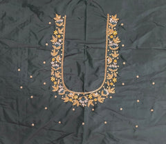 NR869BG - Bottle Green Colour Maggam Work Blouse