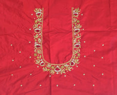 NR869R - Red Colour Maggam Work Blouse