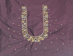 NR869CF - Coffee Colour Maggam Work Blouse