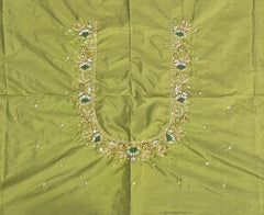 NR869MG - Mahendi Green Colour Maggam Work Blouse