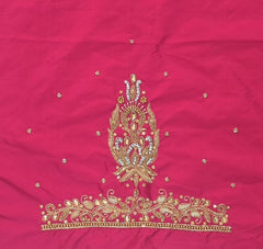 NR839TP - Tomato Pink Colour Maggam Work Blouse