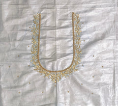 NR839ST - Silver Tissue Colour Maggam Work Blouse