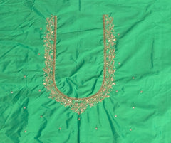NR839PG - Parrot Green Colour Maggam Work Blouse