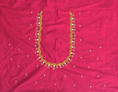 NR920TP -Tomato Pink Colour Maggam Work Blouse