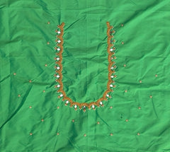 NR920PG -Parrot Green Colour Maggam Work Blouse