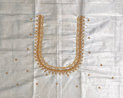 NR699ST - Silver Tissue Colour Maggam Work Blouse