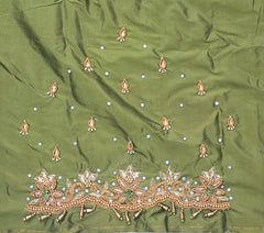 NR896MG -Mahendi Green Colour Maggam Work Blouse