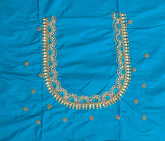 NR769SB -Sky Blue Colour Maggam Work Blouse