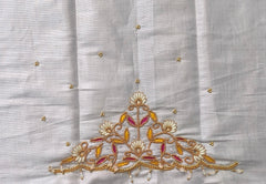 NR895ST - Silver Tissue Colour Maggam Work Blouse