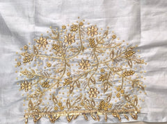 NR1250ST - Silver Tissue Colour Maggam Work Blouse