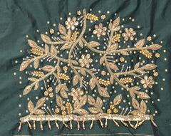 NR1250BG -Bottle Green Colour Maggam Work Blouse