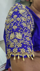 NR1299IB -Ink Blue Colour Computer Maggam Work Blouse