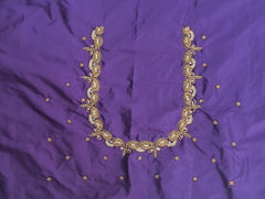 NR700V - Violet Colour Maggam Work Blouse