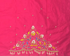 NR895TP - Tomato Pink Colour Maggam Work Blouse