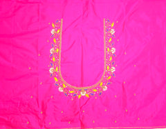 NR895HP - Heart Pink Colour Maggam Work Blouse