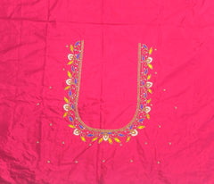 NR895TP - Tomato Pink Colour Maggam Work Blouse