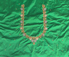 NR1299G -Green Colour Computer Maggam Work Blouse