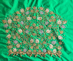 NR1299G -Green Colour Computer Maggam Work Blouse