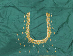 NR896BG - Bottle Green Colour Maggam Work Blouse