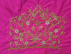 NR1148HP - Heart Pink Colour Maggam Work Blouse