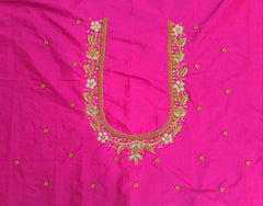 NR1148HP - Heart Pink Colour Maggam Work Blouse
