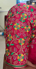 NR495TP- Tomato Pink Colour Computer Multi Work Blouse
