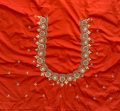 NR1149OR - Orange Colour Computer Maggam Work Blouse