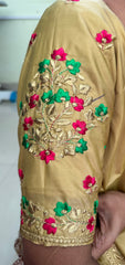 NR484GD -Gold Colour Computer Multi Work Blouse