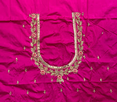 NR1320P - Pink Colour Computer Maggam Work Blouse