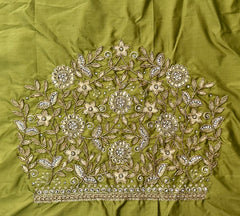 NR1249MD- Mahendi Colour Computer Maggam Work Blouse