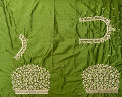 NR1320MG- Mahendi Green Colour Computer Maggam Work Blouse