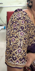 NR1300WN -Wine Colour Computer Maggam Work Blouse