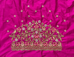 NR897P - Pink Colour Computer Maggam Work Blouse