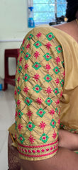 NR499GD- Gold Colour Computer Multi Work Blouse